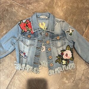 Hannah Banana Embroidered denim Jacket size 4t